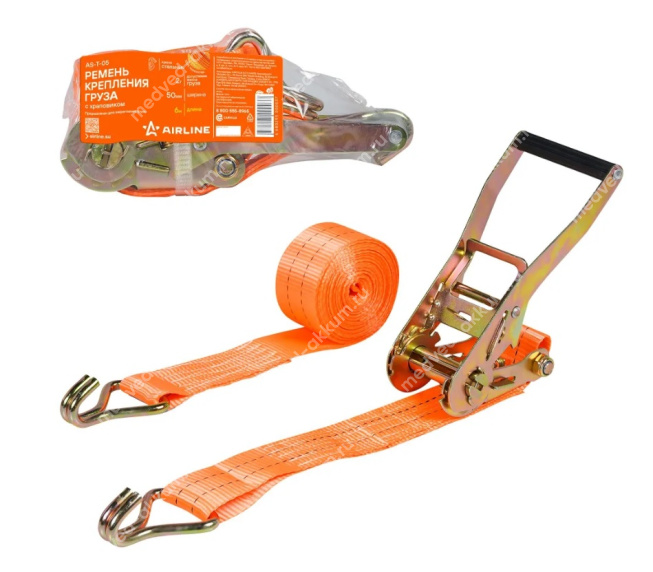 Ремень крепления груза с храповиком 6м*2т AIRLINE AS-T-05