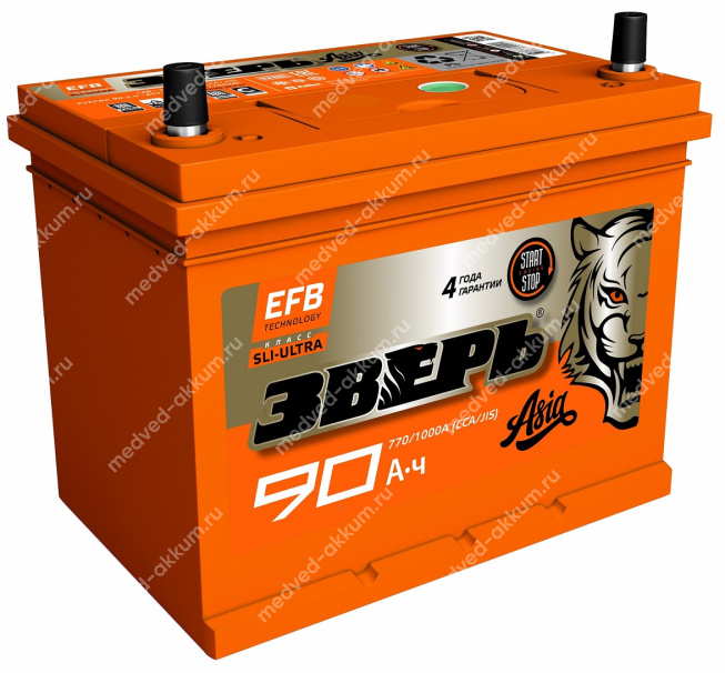 Зверь-Азия EFB 90 Ач обр. 110D26L