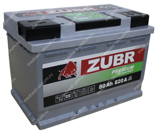 ZUBR Premium 80 Ач обр. L3