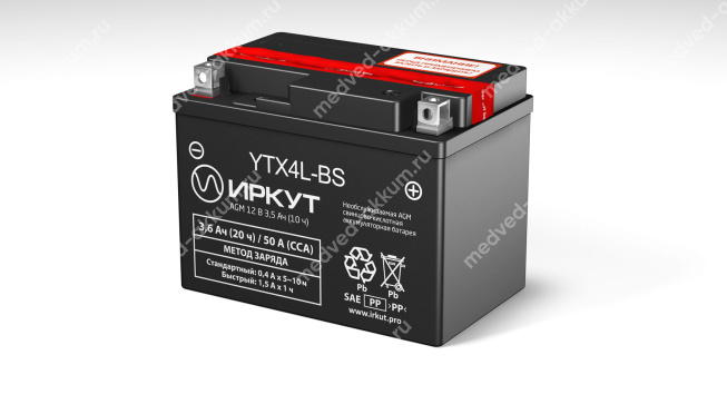 Иркут 3,6 Ач YTX4L-BS AGM