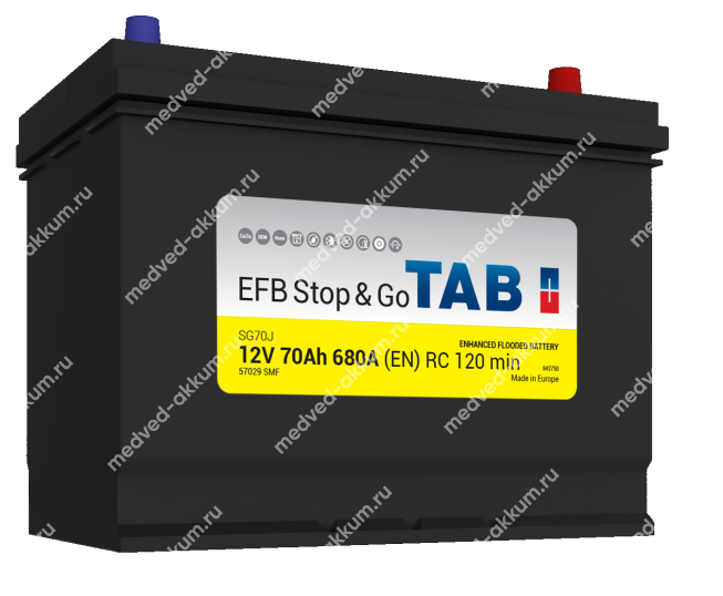 TAB EFB Stop&Go 70 Ач обр. D26L (57029)