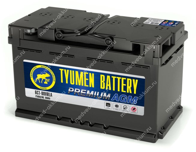Тюмень Premium AGM 80 Ач обр. L4
